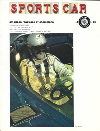 SPORTS CAR 1972 JAN - '71 PRO RACING SCHEDULE, GALLERY OF CHAMPS